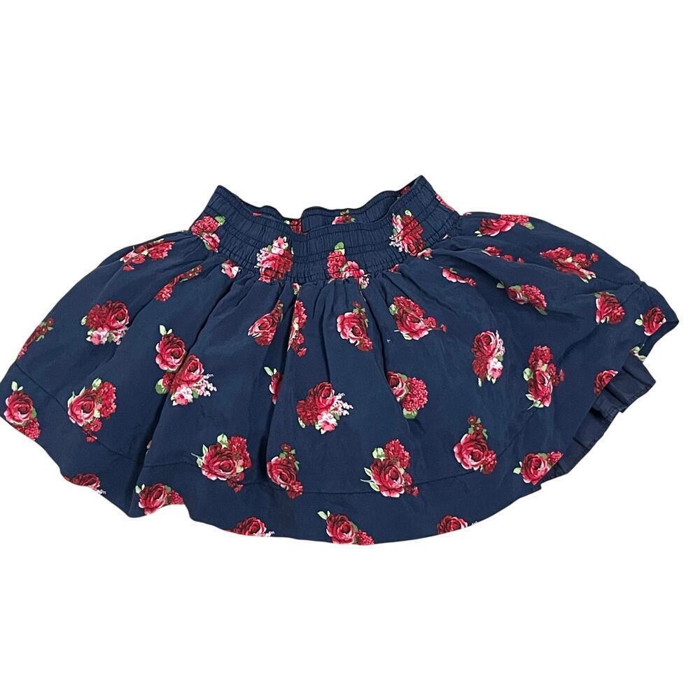 Abercrombie Kids Circle Skirt size Medium Navy Rose Floral Casual Pull On Lined